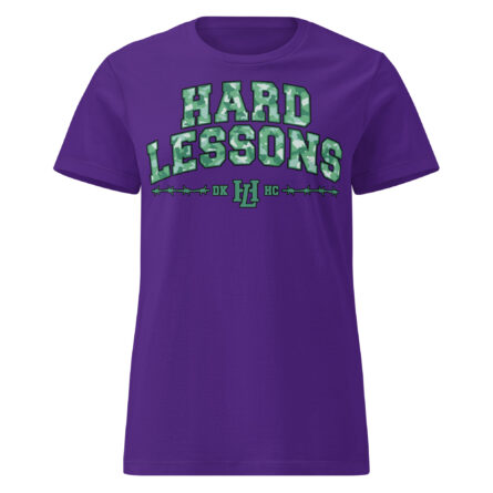 Hard Lessons – Mint Green Camo – Women’s softstyle t-shirt - Image 2