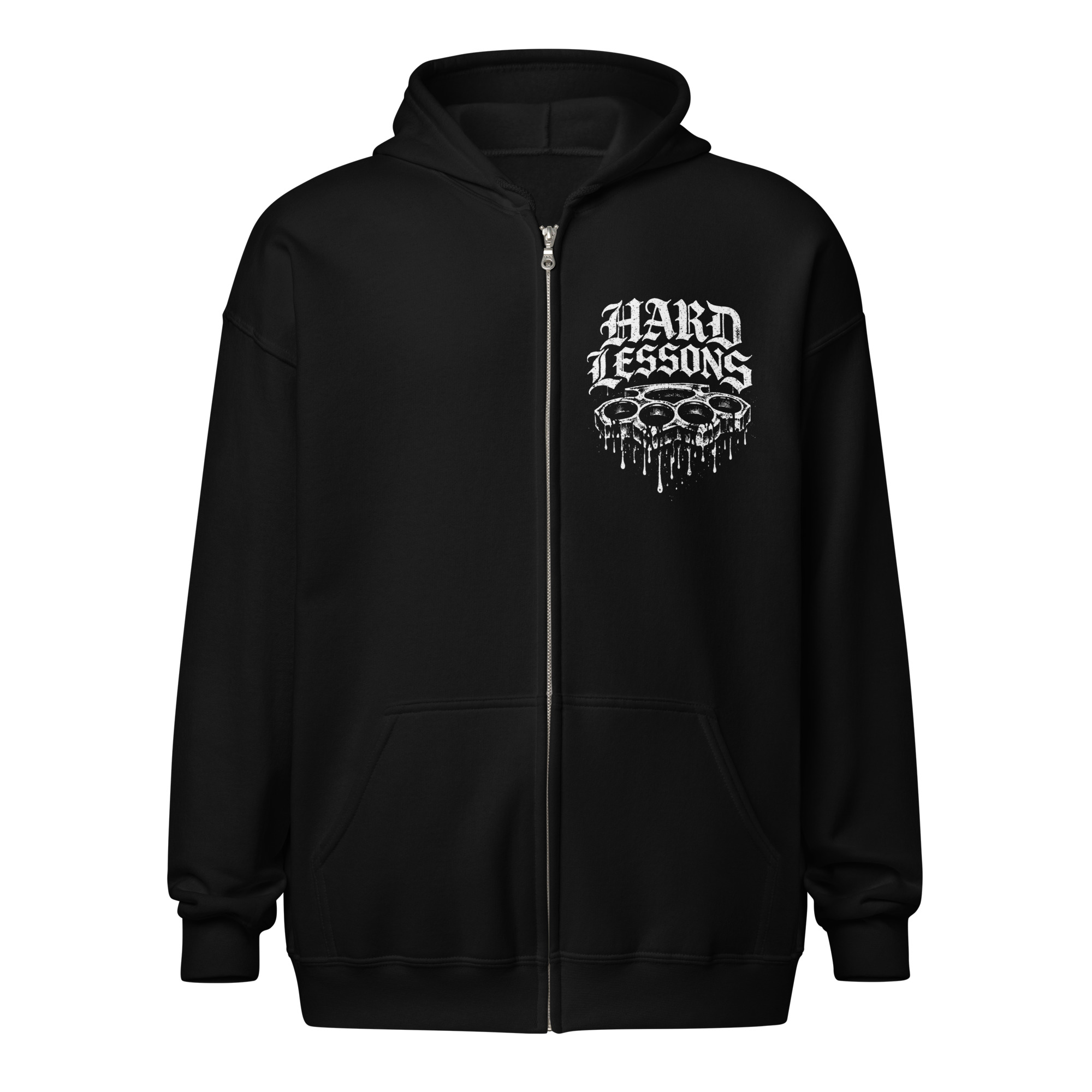 Hard Lessons - Unisex Zip Hoodie - Image 2